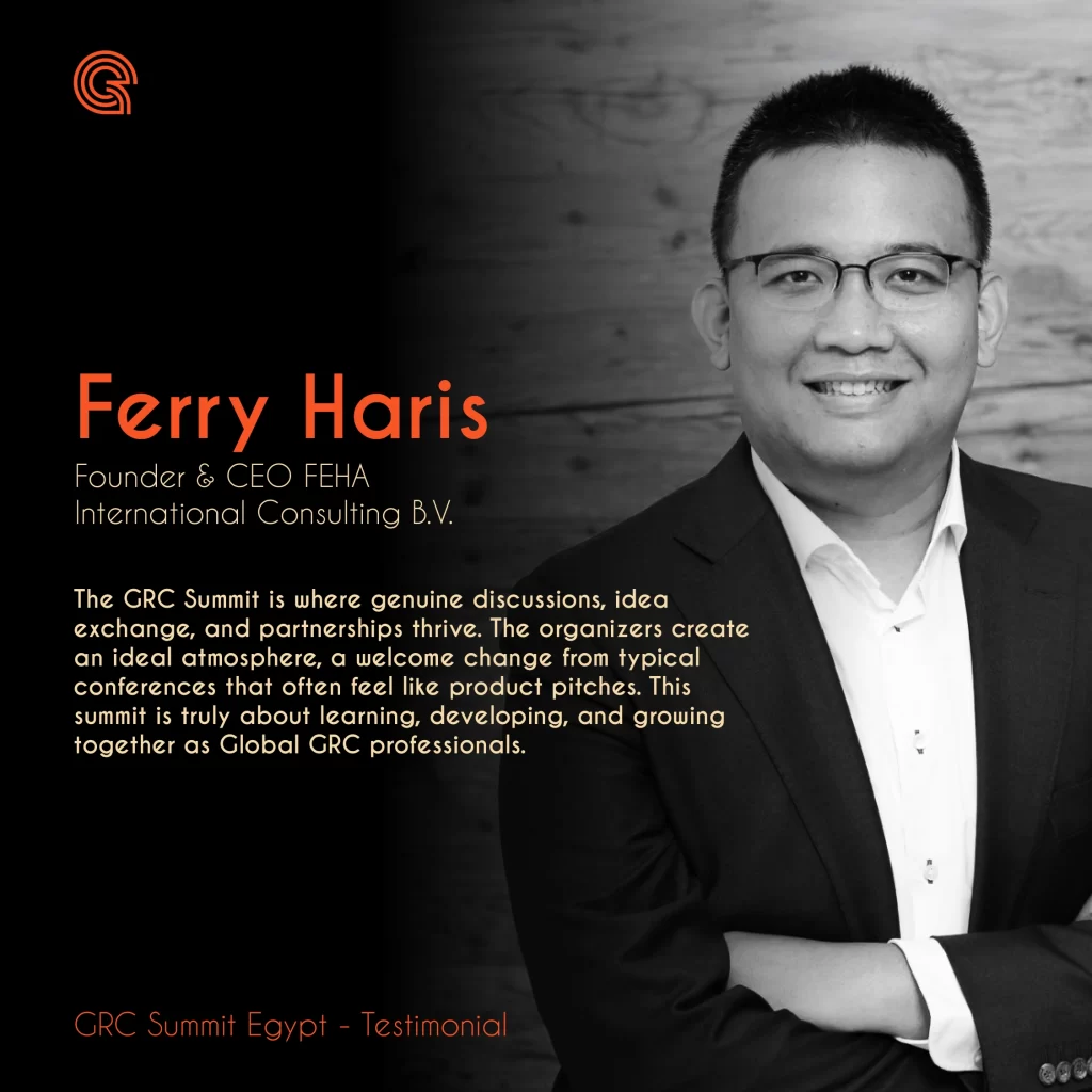 Ferry Haris shares their GRC Summit Egypt testimonial — reflecting on key takeaways, impactful moments, and the summit’s role in advancing digital transformation and leadership.